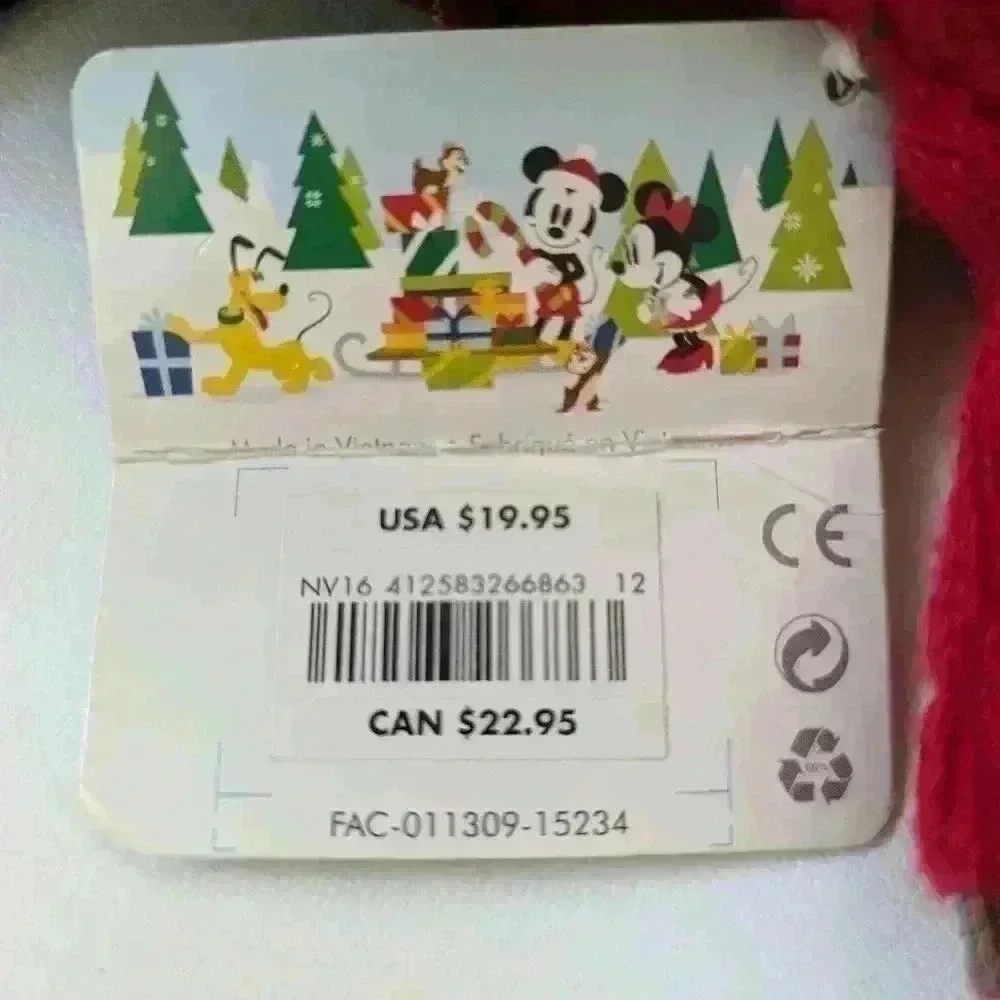 Disney Mickey Mouse 16” Holiday Plush 2015 Winter Christmas Plush Stuffed Animal